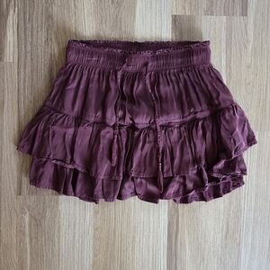 Aerie Plum Ruffled Skirt